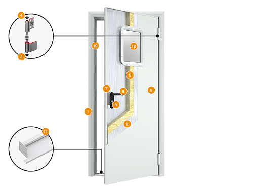 Конструкция Техническая дверь DoorHan 780х2050 левая Конструкция Техническая дверь DoorHan 780х2050 левая